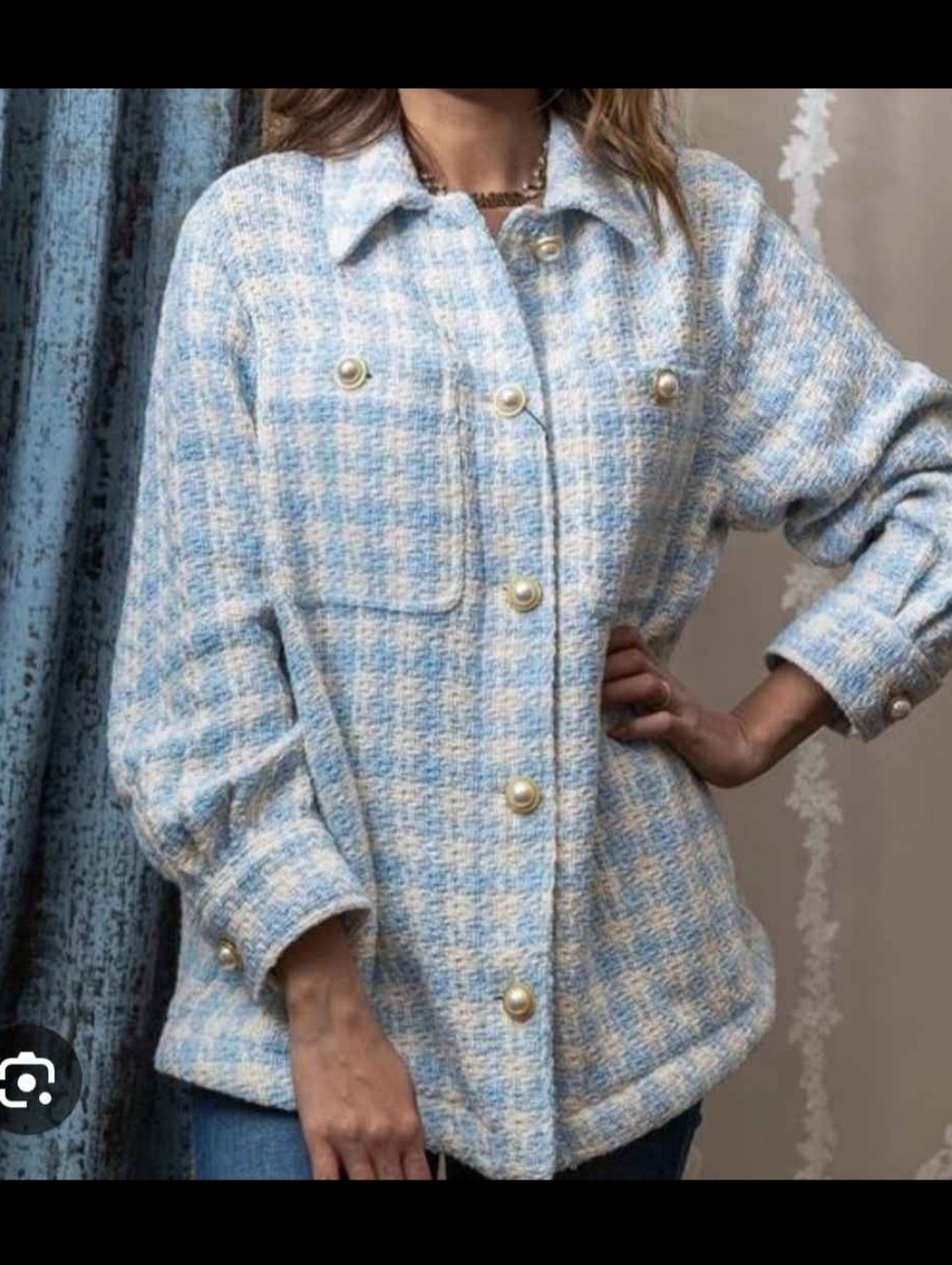 Houndstooth Textured  Shacket size XS-S